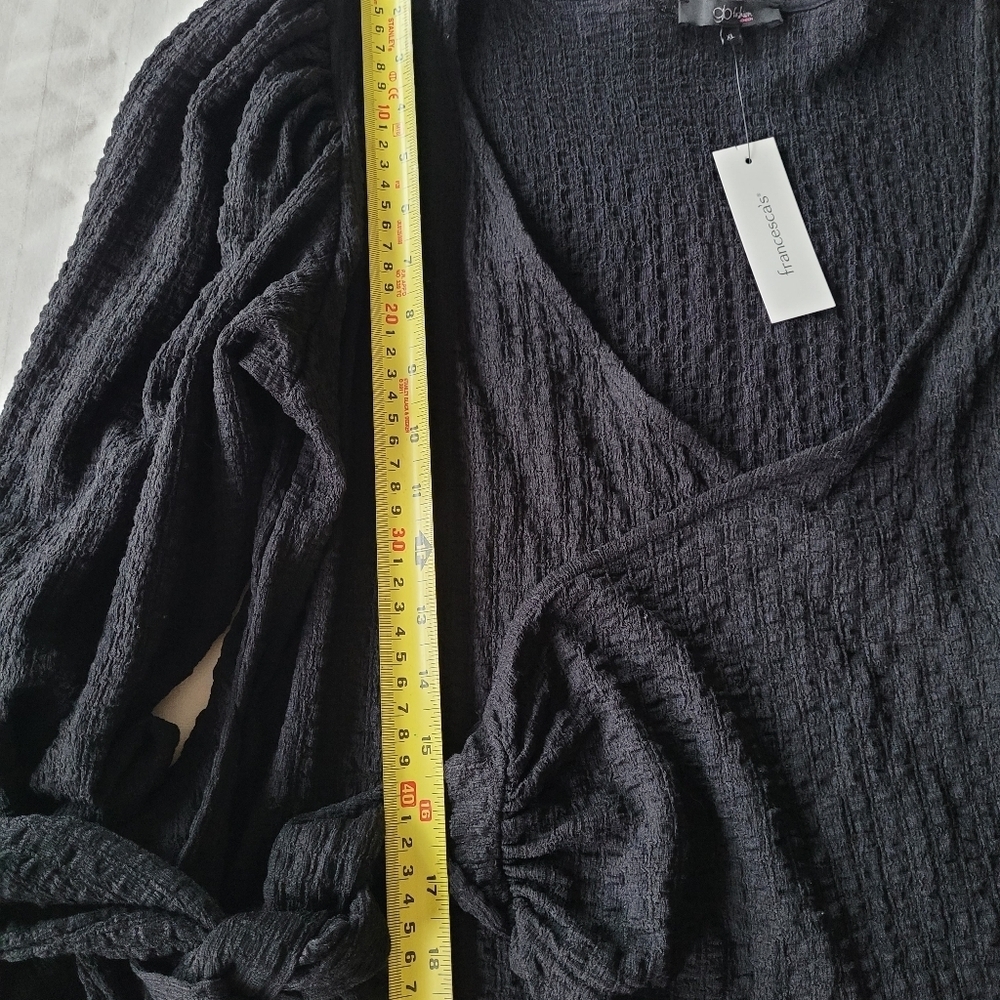 Glo Fashion Black Textured Top Size XL - Picture 6 of 14